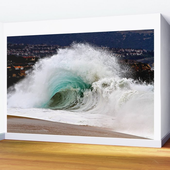 Pinwheel Shore-break Wave -  John Minar Photography  Wall Mural Gallery Image 2