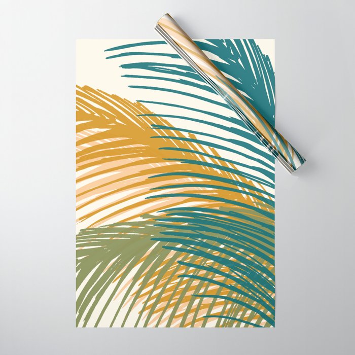 Golden Hour Palms Modern Botanical Wrapping Paper Gallery Image 1