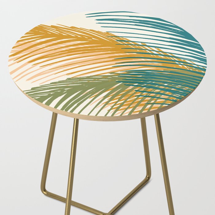 Golden Hour Palms Modern Botanical Side Table Gallery Image 2