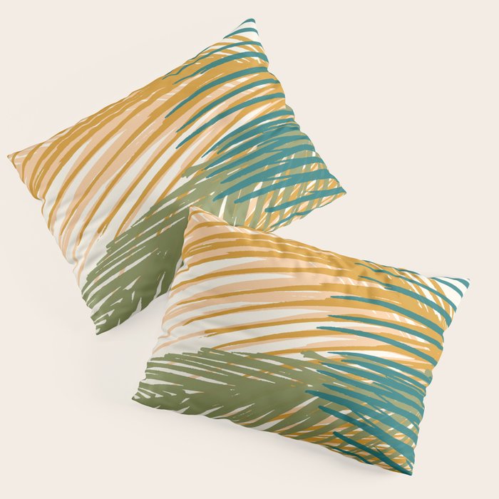 Golden Hour Palms Modern Botanical Pillow Sham Gallery Image 3