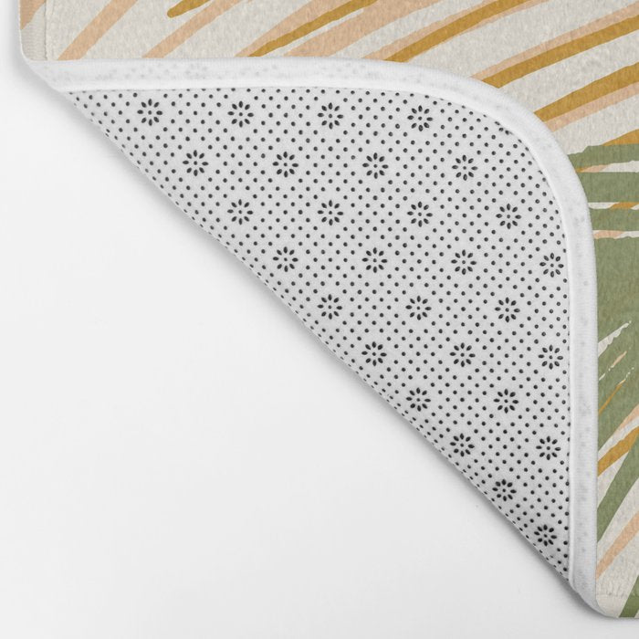 Golden Hour Palms Modern Botanical Bath Mat Gallery Image 2