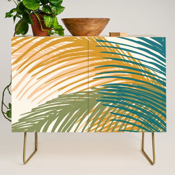 Golden Hour Palms Modern Botanical Credenza Gallery Image 1