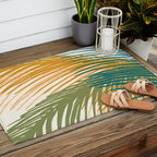 Golden Hour Palms Modern Botanical Outdoor Rug Gallery Image 2