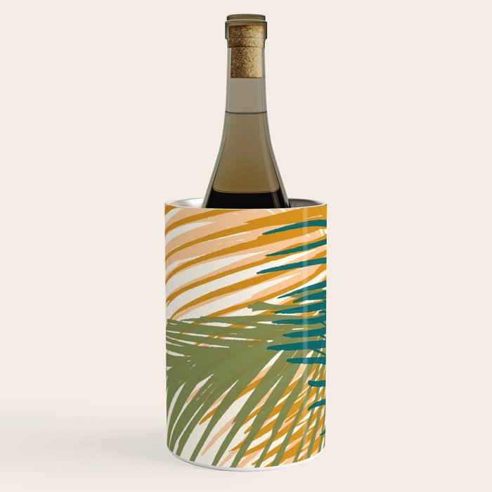 Golden Hour Palms Modern Botanical Wine Chiller Gallery Image 1
