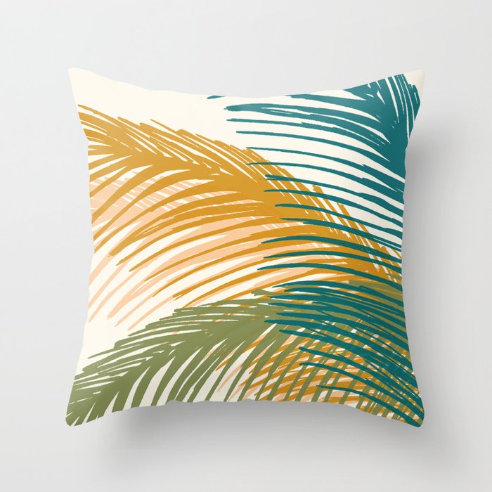 Golden Hour Palms Modern Botanical Throw Pillow Gallery Image 6