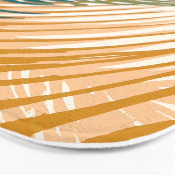 Golden Hour Palms Modern Botanical Bath Mat Gallery Image 3