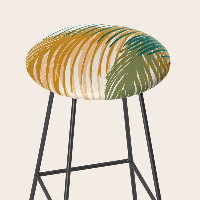 Golden Hour Palms Modern Botanical Stool Gallery Image 2