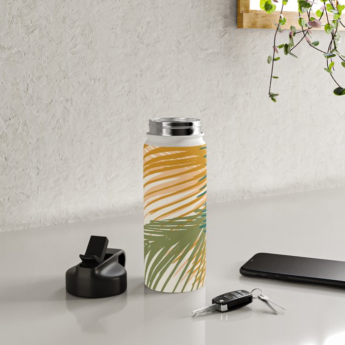 Golden Hour Palms Modern Botanical Water Bottle Gallery Image 4