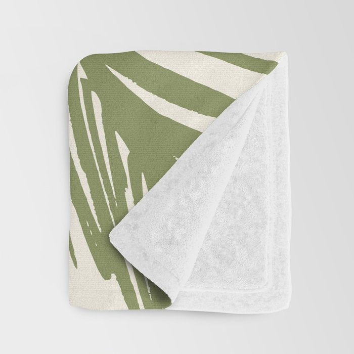 Golden Hour Palms Modern Botanical Throw Blanket Gallery Image 3