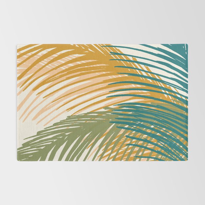 Golden Hour Palms Modern Botanical Rug Gallery Image 2