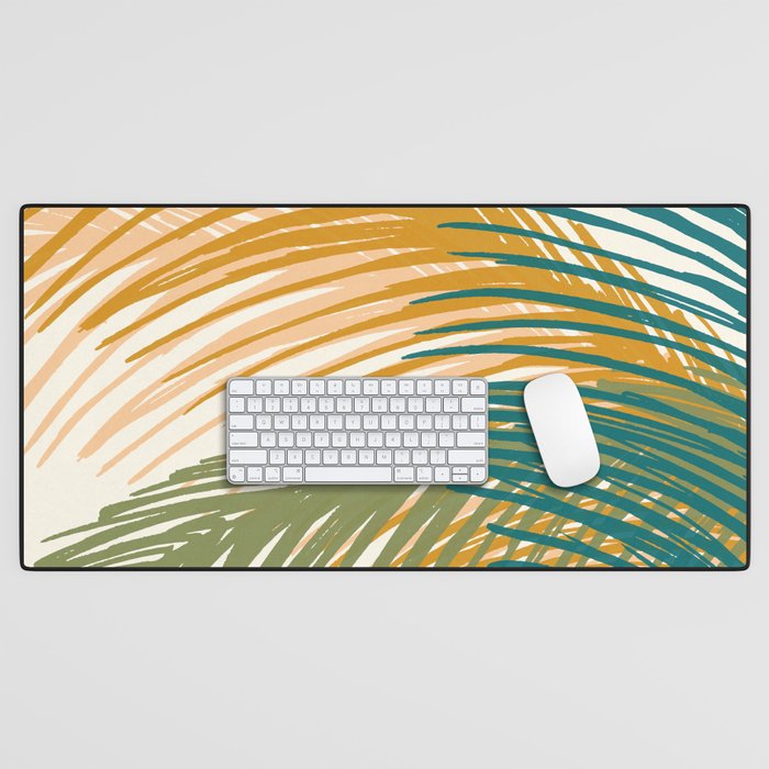 Golden Hour Palms Modern Botanical Desk Mat Gallery Image 1