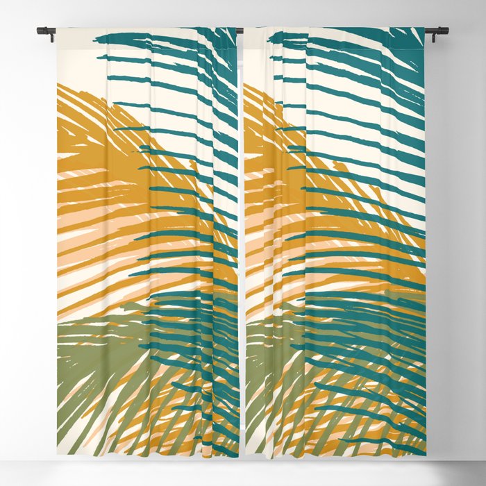 Golden Hour Palms Modern Botanical Window Curtain Gallery Image 5