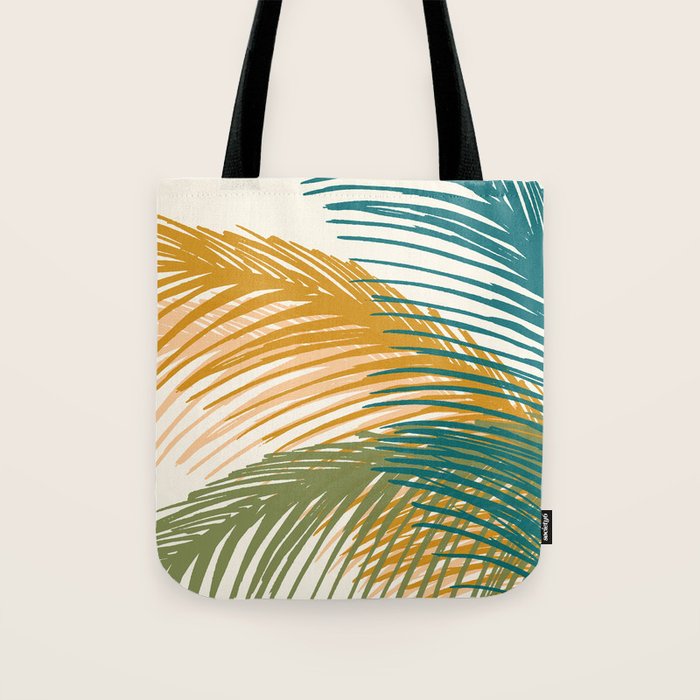 Golden Hour Palms Modern Botanical Tote Bag Gallery Image 1