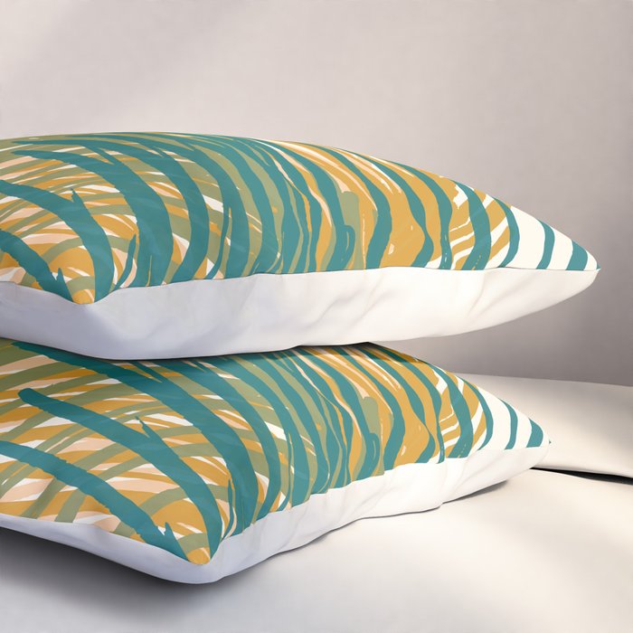 Golden Hour Palms Modern Botanical Pillow Sham Gallery Image 3