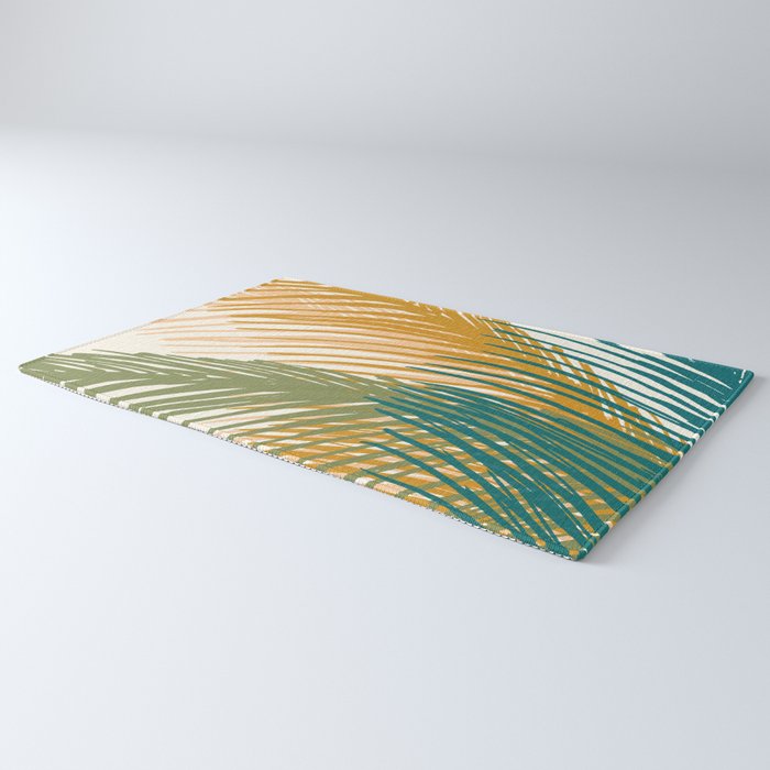 Golden Hour Palms Modern Botanical Rug Gallery Image 3