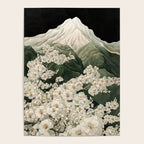 Japanese Floral Wall Art Mountain Poster Sage Green Wabi Sabi japandi  botanical Flower Painting Poster Gallery Image 4