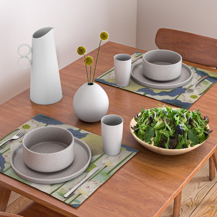 Lotus flowers B - Minhwa-Korean traditional/folk art Placemat Gallery Image 2