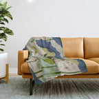 Lotus flowers B - Minhwa-Korean traditional/folk art Throw Blanket Gallery Image 1