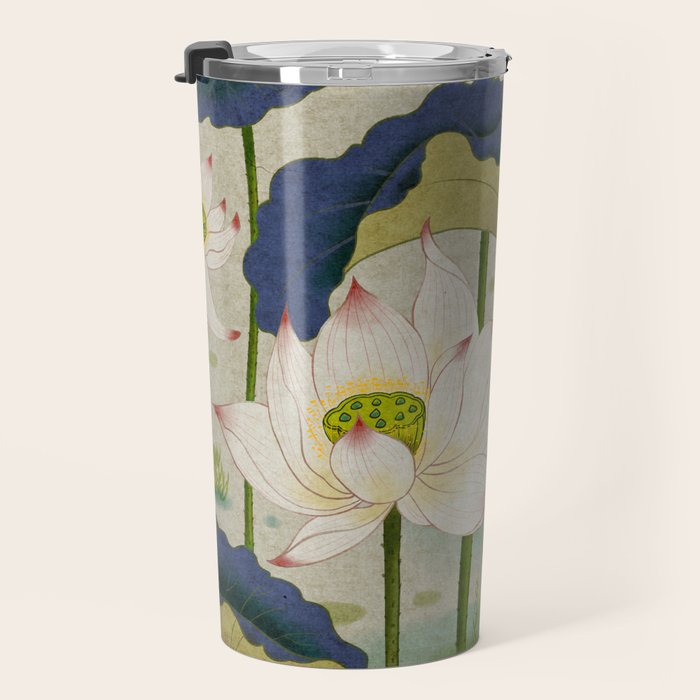 Lotus flowers B - Minhwa-Korean traditional/folk art Travel Mug Gallery Image 3