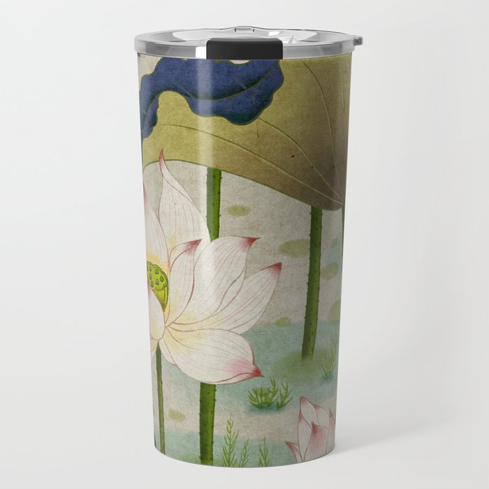 Lotus flowers B - Minhwa-Korean traditional/folk art Travel Mug Gallery Image 1