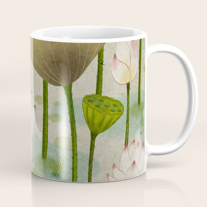 Lotus flowers B - Minhwa-Korean traditional/folk art Coffee Mug Gallery Image 1