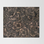 Nocturnal Twilight Brown Petals Floral Elegance Throw Blanket Gallery Image 2