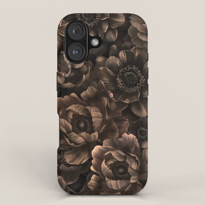 Nocturnal Twilight Brown Petals Floral Elegance iPhone Case Gallery Image 1