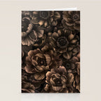 Nocturnal Twilight Brown Petals Floral Elegance Stationery Card Gallery Image 2