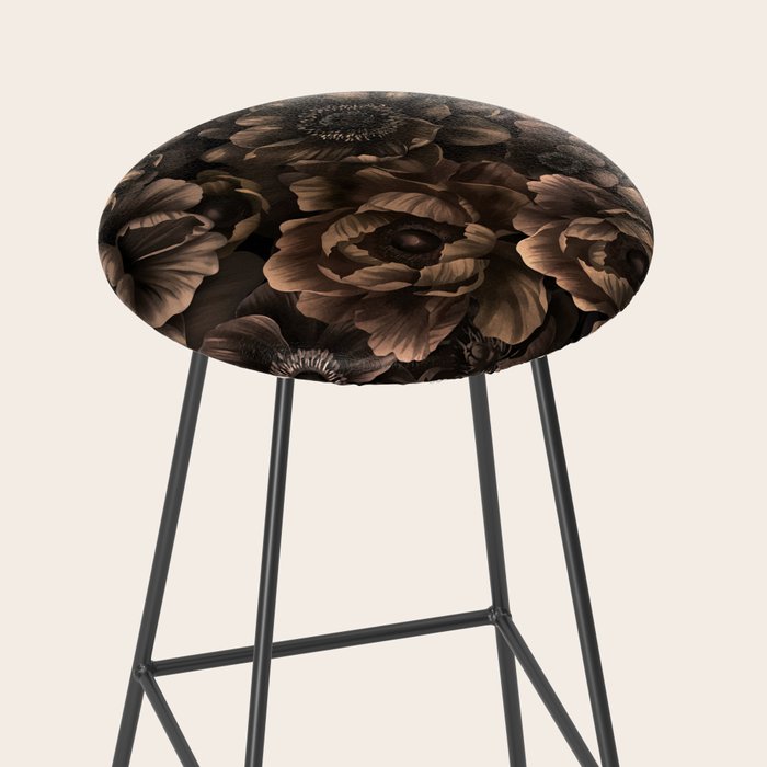 Nocturnal Twilight Brown Petals Floral Elegance Stool Gallery Image 2