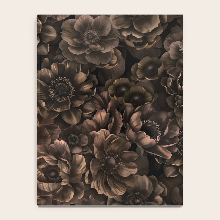 Nocturnal Twilight Brown Petals Floral Elegance Notebook Gallery Image 4