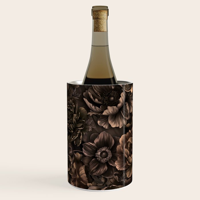Nocturnal Twilight Brown Petals Floral Elegance Wine Chiller Gallery Image 2