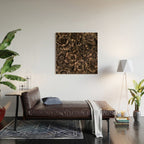Nocturnal Twilight Brown Petals Floral Elegance Wood Wall Art Gallery Image 2
