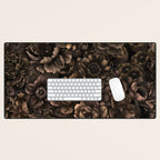 Nocturnal Twilight Brown Petals Floral Elegance Desk Mat Gallery Image 1