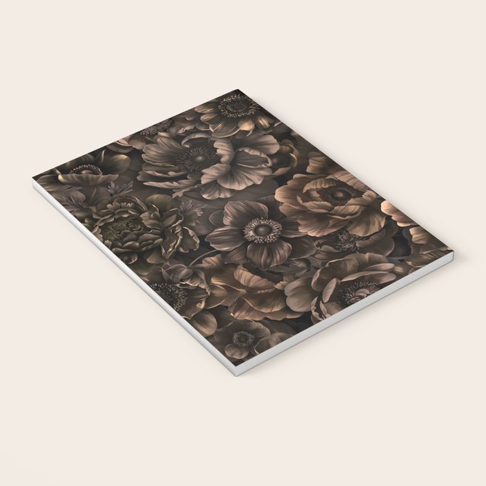 Nocturnal Twilight Brown Petals Floral Elegance Notebook Gallery Image 3