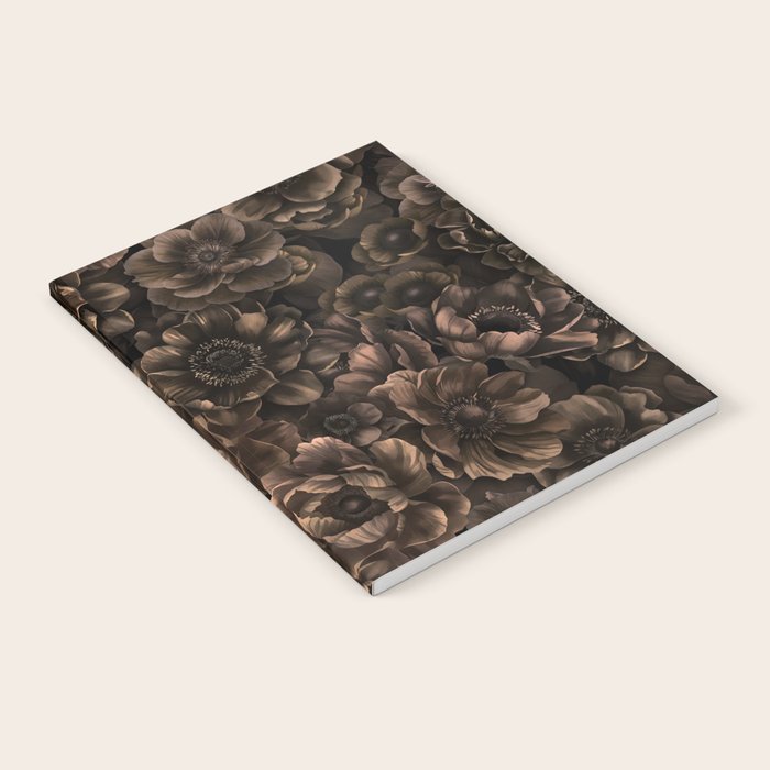 Nocturnal Twilight Brown Petals Floral Elegance Notebook Gallery Image 2