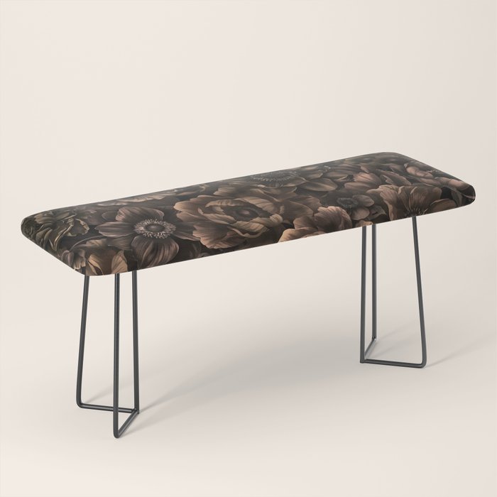 Nocturnal Twilight Brown Petals Floral Elegance Bench Gallery Image 1