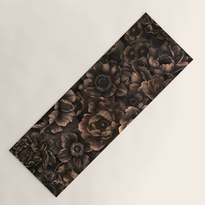 Nocturnal Twilight Brown Petals Floral Elegance Yoga Mat Gallery Image 1