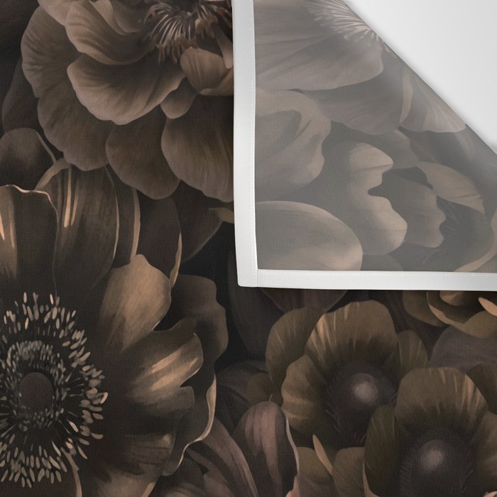 Nocturnal Twilight Brown Petals Floral Elegance Wall Tapestry Gallery Image 3