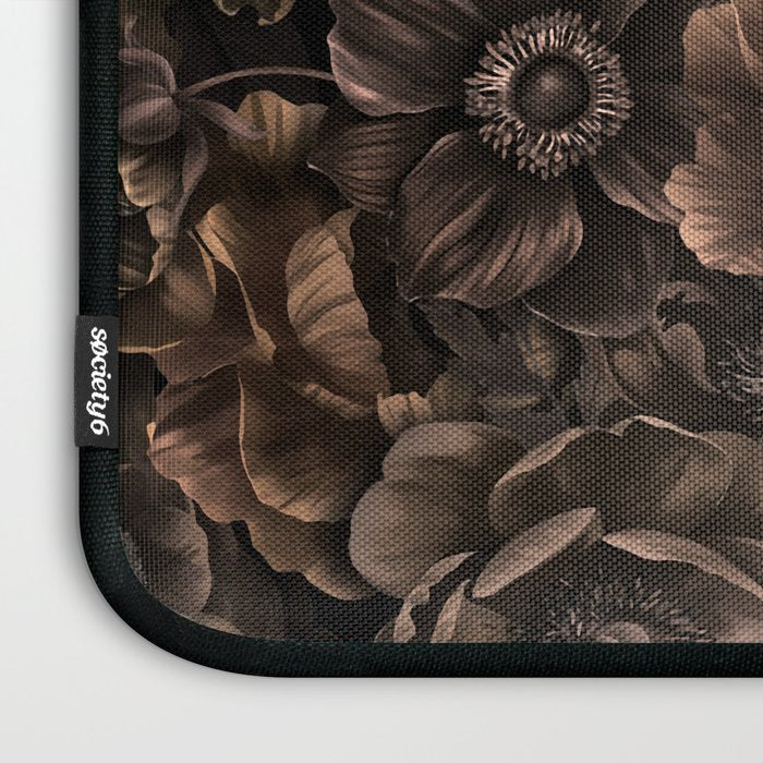 Nocturnal Twilight Brown Petals Floral Elegance Laptop Sleeve Gallery Image 3