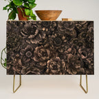 Nocturnal Twilight Brown Petals Floral Elegance Credenza Gallery Image 1