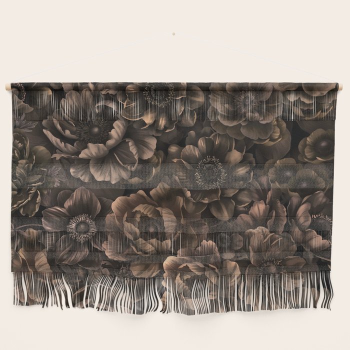 Nocturnal Twilight Brown Petals Floral Elegance Wall Hanging Gallery Image 1