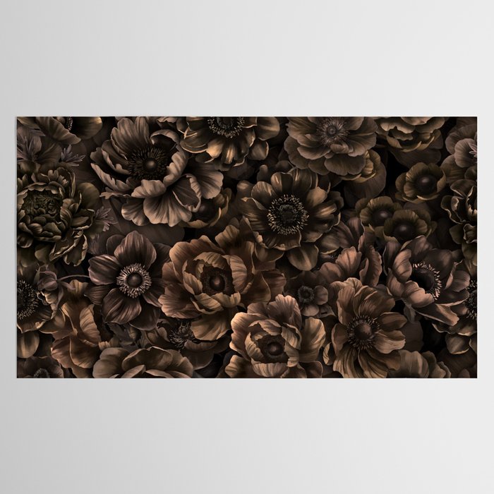 Nocturnal Twilight Brown Petals Floral Elegance Tablecloth Gallery Image 2