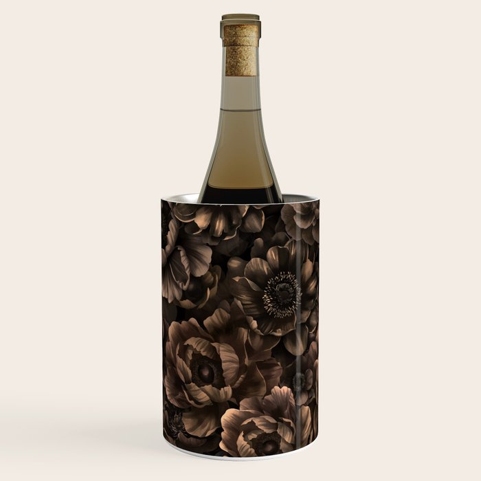 Nocturnal Twilight Brown Petals Floral Elegance Wine Chiller Gallery Image 1