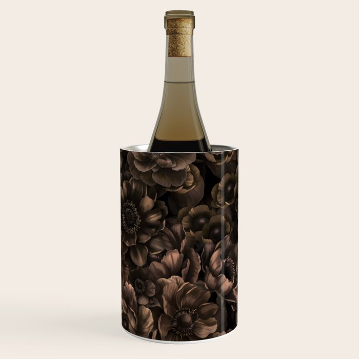 Nocturnal Twilight Brown Petals Floral Elegance Wine Chiller Gallery Image 3