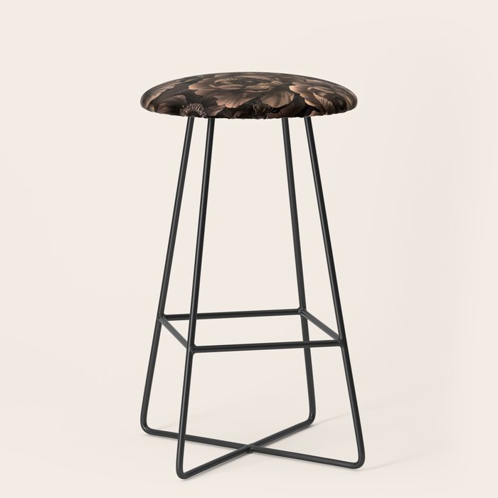 Nocturnal Twilight Brown Petals Floral Elegance Stool Gallery Image 1