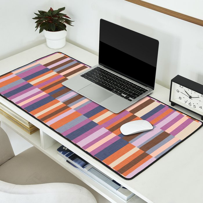 Color Block Stripes - Multi-color Desk Mat Gallery Image 2