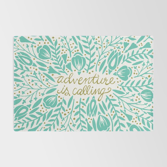 Adventure is Calling - Turquoise & Gold Palette Rug Gallery Image 2
