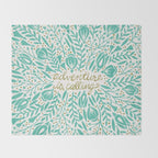 Adventure is Calling - Turquoise & Gold Palette Throw Blanket Gallery Image 2