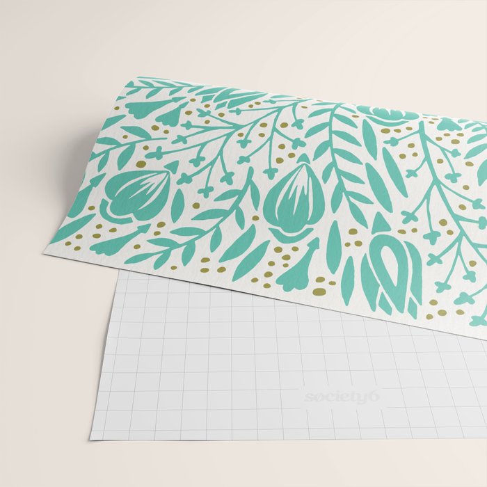 Adventure is Calling - Turquoise & Gold Palette Wrapping Paper Gallery Image 2
