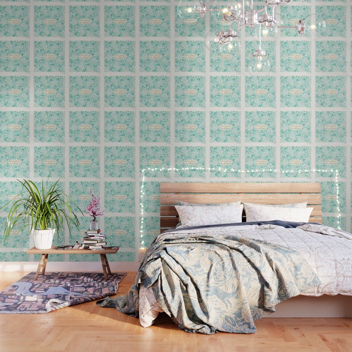 Adventure is Calling - Turquoise & Gold Palette Wallpaper Gallery Image 1